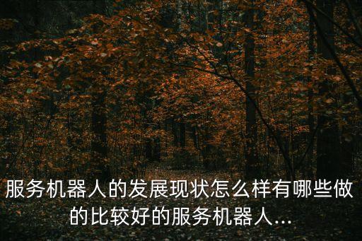 服務(wù)機器人的發(fā)展現(xiàn)狀怎么樣有哪些做的比較好的服務(wù)機器人...