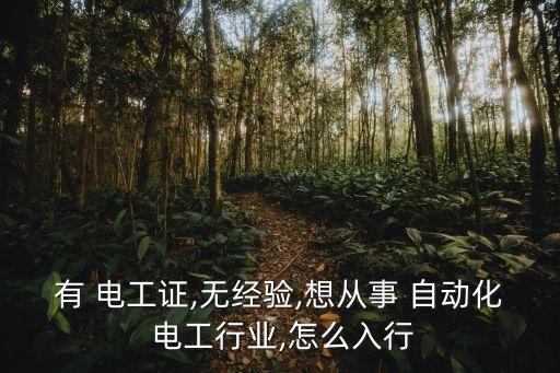 有 電工證,無經(jīng)驗,想從事 自動化 電工行業(yè),怎么入行