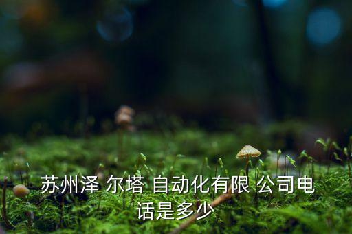  蘇州澤 爾塔 自動(dòng)化有限 公司電話是多少