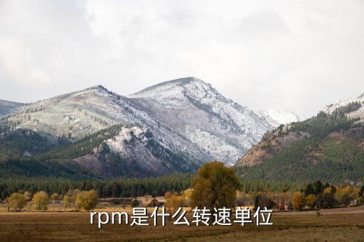 rpm單位，rpm做為單位是什么意思