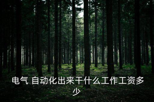 電氣自動化國外收入怎么樣,學電氣自動化收入怎么樣