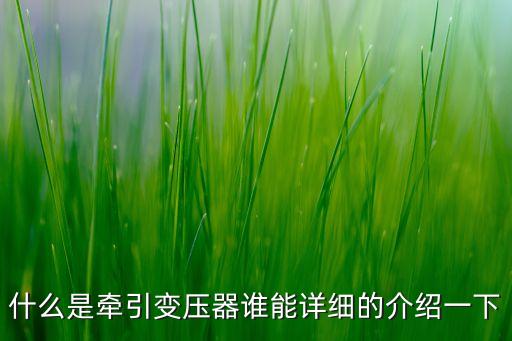 什么是牽引變壓器誰能詳細的介紹一下