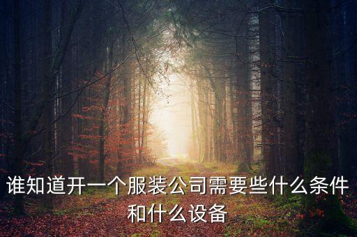 誰(shuí)知道開(kāi)一個(gè)服裝公司需要些什么條件和什么設(shè)備