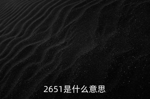 2651是什么意思