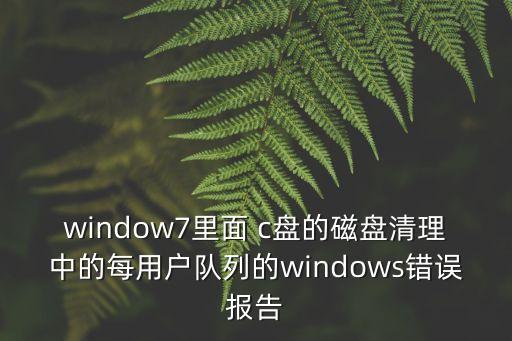 window7里面 c盤的磁盤清理中的每用戶隊列的windows錯誤報告