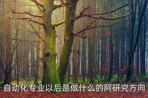 自動化專業(yè)以后是做什么的阿研究方向