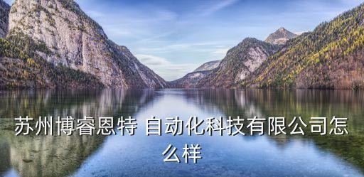 蘇州博睿恩特 自動化科技有限公司怎么樣