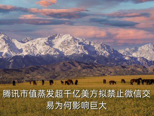 騰訊市值蒸發(fā)超千億美方擬禁止微信交易為何影響巨大