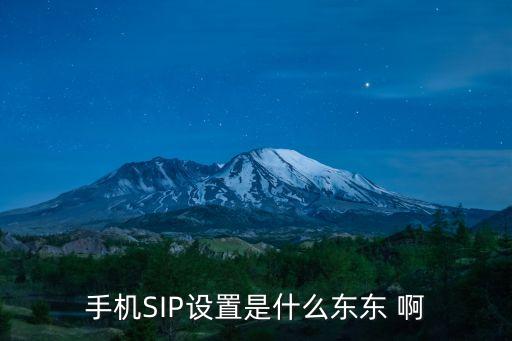 手機SIP設(shè)置是什么東東 啊