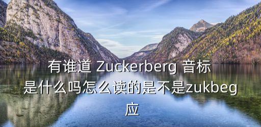 有誰(shuí)道 Zuckerberg 音標(biāo)是什么嗎怎么讀的是不是zukbeg 應(yīng)