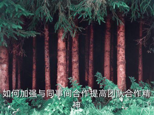 如何加強(qiáng)與同事間合作提高團(tuán)隊合作精神