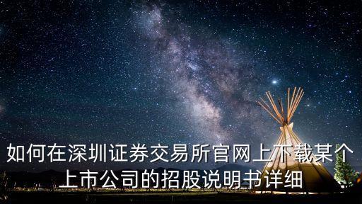 如何在深圳證券交易所官網(wǎng)上下載某個(gè)上市公司的招股說(shuō)明書(shū)詳細(xì)