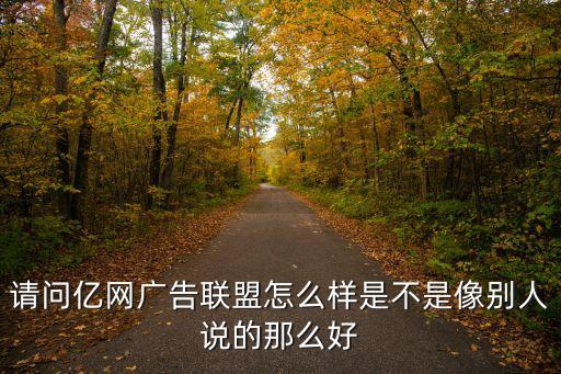 請問億網廣告聯(lián)盟怎么樣是不是像別人說的那么好