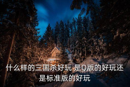 什么樣的三國殺好玩 是Q版的好玩還是標(biāo)準(zhǔn)版的好玩
