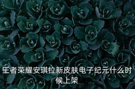 王者榮耀安琪拉新皮膚電子紀元什么時候上架