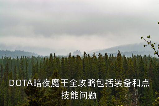 暗夜魔王，DOTA暗夜魔王全攻略包括裝備和點技能問題