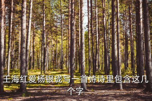 王海紅愛楊銀瓏寫一首詩詩里包含這幾個字