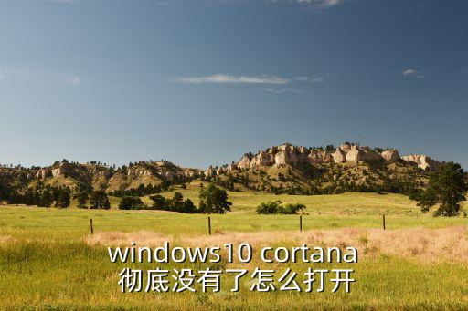 windows10 cortana 徹底沒有了怎么打開