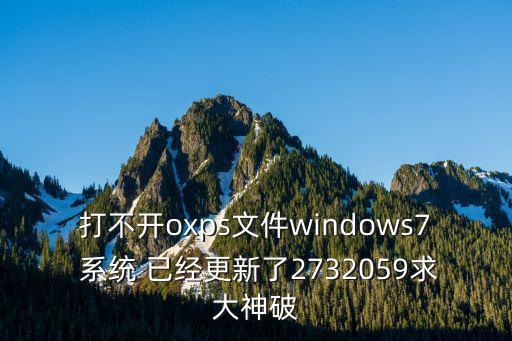 打不開oxps文件windows7 系統(tǒng) 已經(jīng)更新了2732059求大神破
