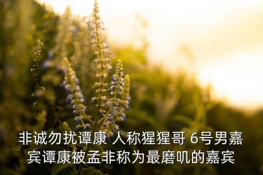 譚康，非誠勿擾譚康 人稱猩猩哥 6號男嘉賓譚康被孟非稱為最磨嘰的嘉賓