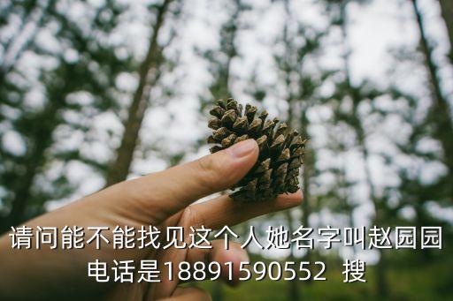 請問能不能找見這個人她名字叫趙園園電話是18891590552  搜