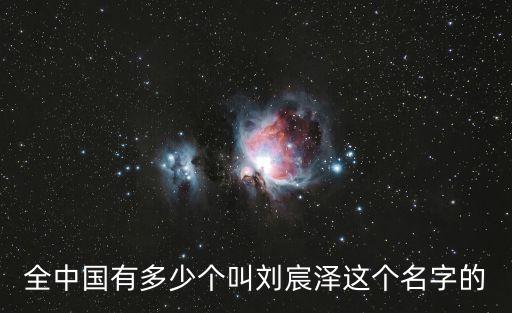 全中國有多少個叫劉宸澤這個名字的