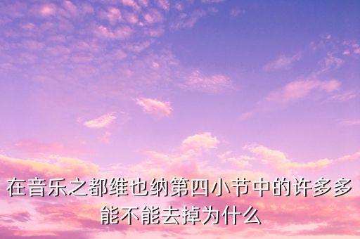 在音樂之都維也納第四小節(jié)中的許多多能不能去掉為什么