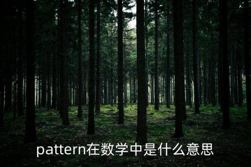 pattern在數(shù)學中是什么意思