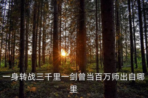 一身轉(zhuǎn)戰(zhàn)三千里一劍曾當(dāng)百萬(wàn)師出自哪里