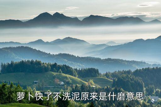 蘿卜快了不洗泥原來(lái)是什磨意思