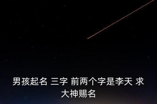 男孩起名 三字 前兩個字是李天 求大神賜名