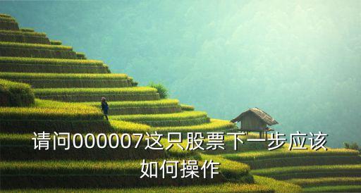 請問000007這只股票下一步應該如何操作