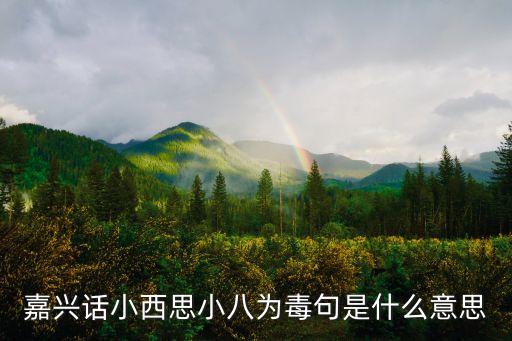 嘉興話小西思小八為毒句是什么意思