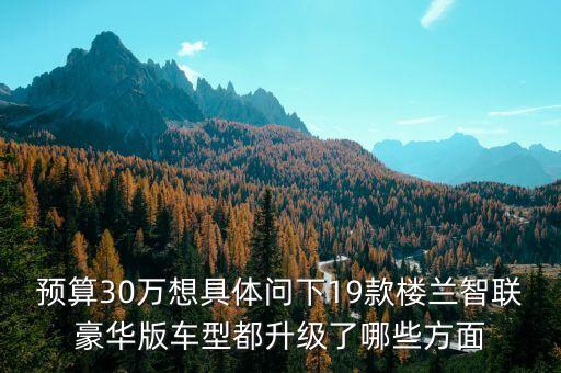 預(yù)算30萬想具體問下19款樓蘭智聯(lián)豪華版車型都升級(jí)了哪些方面