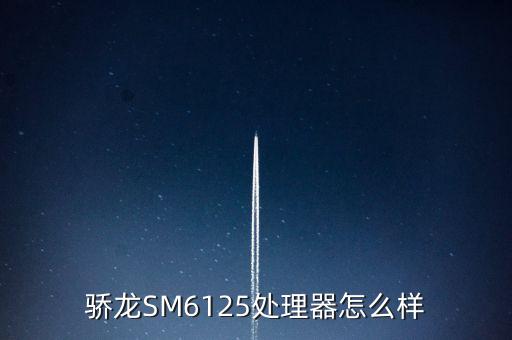 驕龍SM6125處理器怎么樣