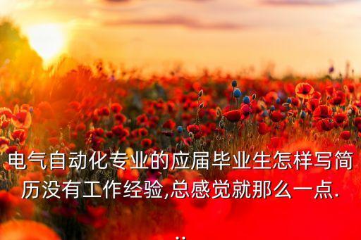 電氣自動(dòng)化專業(yè)的應(yīng)屆畢業(yè)生怎樣寫(xiě)簡(jiǎn)歷沒(méi)有工作經(jīng)驗(yàn),總感覺(jué)就那么一點(diǎn)...