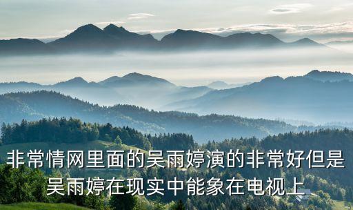 非常情網(wǎng)里面的吳雨婷演的非常好但是吳雨婷在現(xiàn)實(shí)中能象在電視上
