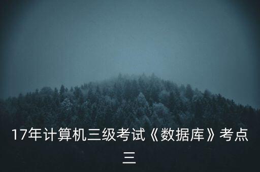 17年計(jì)算機(jī)三級(jí)考試《數(shù)據(jù)庫(kù)》考點(diǎn)三