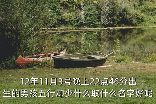 12年11月3號(hào)晚上22點(diǎn)46分出生的男孩五行卻少什么取什么名字好呢