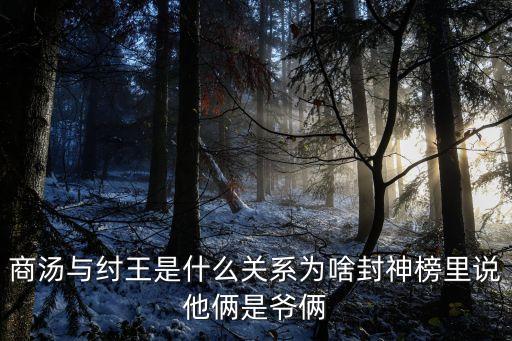 商湯與紂王是什么關(guān)系為啥封神榜里說(shuō)他倆是爺倆