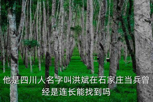 他是四川人名字叫洪斌在石家莊當(dāng)兵曾經(jīng)是連長能找到嗎