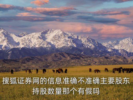 搜狐證券，搜狐證券網(wǎng)的信息準(zhǔn)確不準(zhǔn)確主要股東持股數(shù)量那個(gè)有假嗎