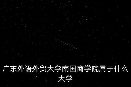 廣東外語外貿(mào)大學(xué)南國(guó)商學(xué)院屬于什么大學(xué)
