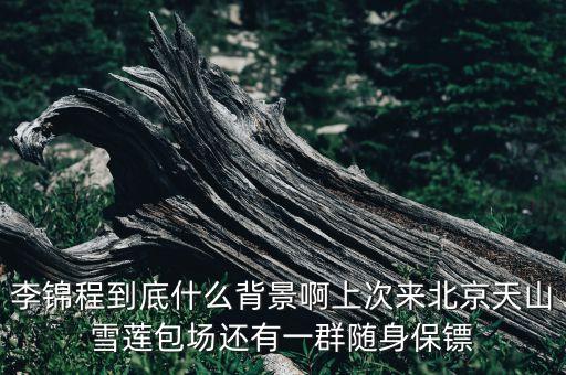 李錦程到底什么背景啊上次來北京天山雪蓮包場還有一群隨身保鏢