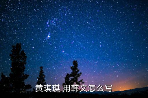黃琪琪 用韓文怎么寫