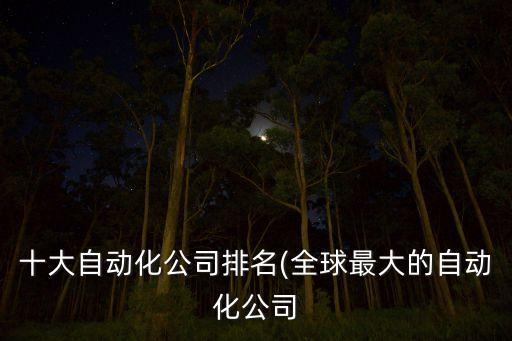 自動(dòng)化大型零部件公司排名,由大連自動(dòng)化公司排名