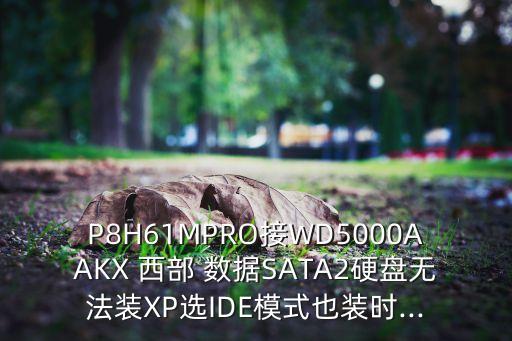 P8H61MPRO接WD5000AAKX 西部 數(shù)據(jù)SATA2硬盤無法裝XP選IDE模式也裝時(shí)...