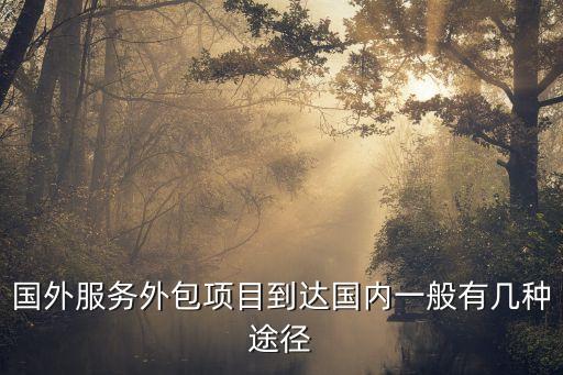 國外服務外包項目到達國內(nèi)一般有幾種途徑