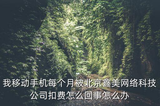 我移動手機(jī)每個月被北京鑫美網(wǎng)絡(luò)科技公司扣費(fèi)怎么回事怎么辦