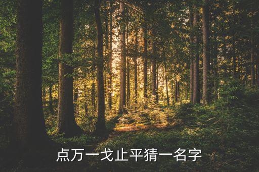 方武，點(diǎn)萬(wàn)一戈止平猜一名字